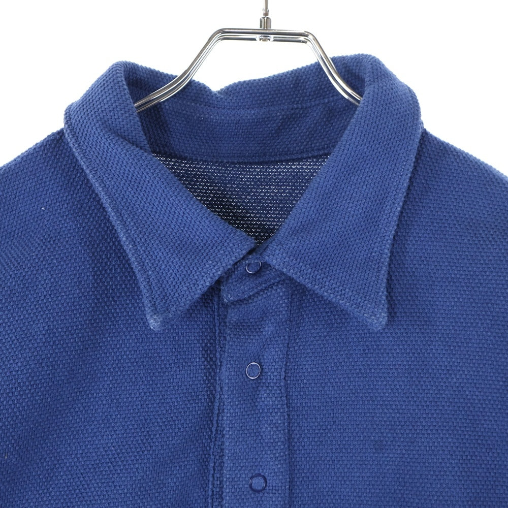 TENDERLOIN(テンダーロイン) MOSS STITCH POLO コットン 半袖ポロシャツ ネイビー