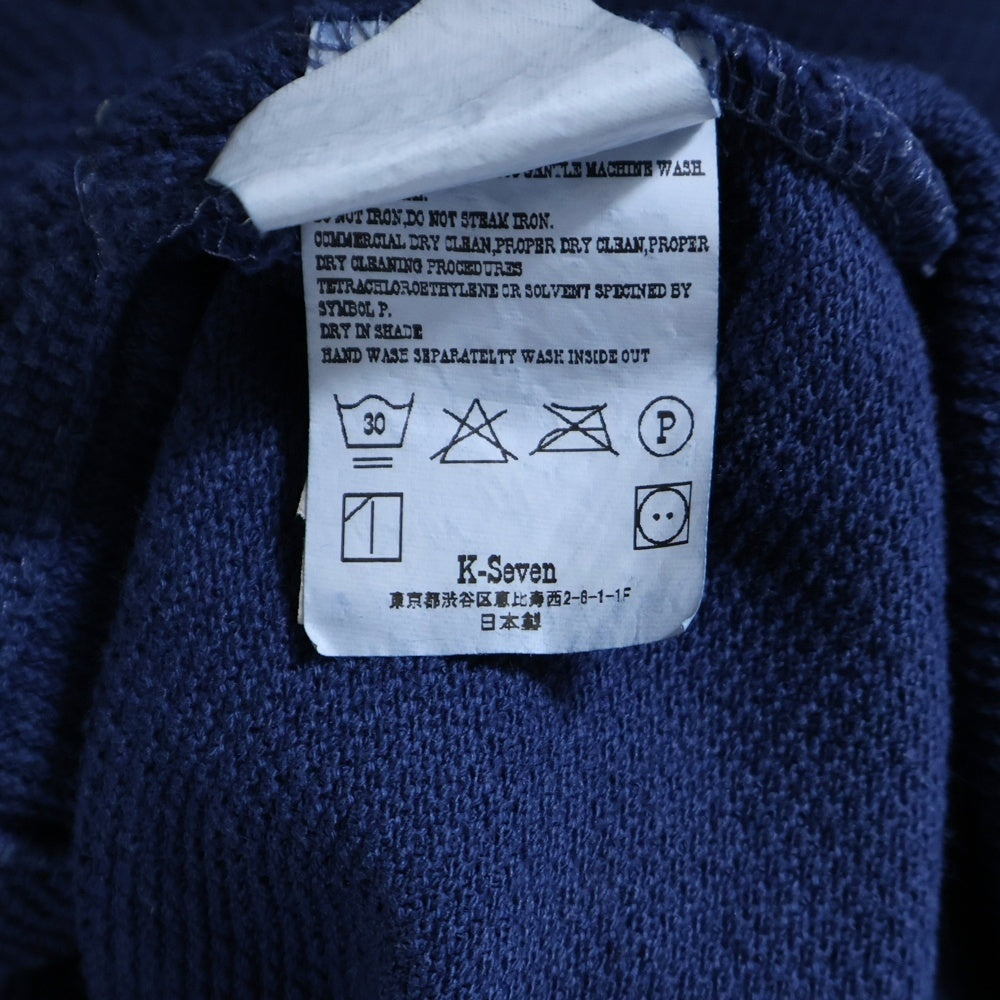 TENDERLOIN(テンダーロイン) MOSS STITCH POLO コットン 半袖ポロシャツ ネイビー