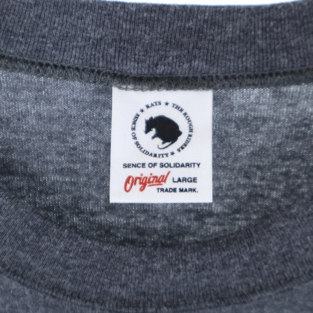 RATS(ラッツ) VARMINTS POCKET LS TEE バックプリント クルーネック 長袖Tシャツ グレー