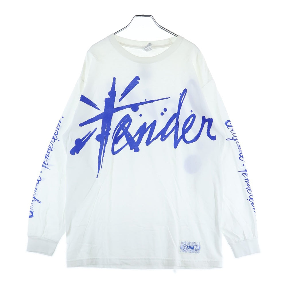 TENDERLOIN(テンダーロイン) 2D L/S TEE 両面プリント クルーネック 長袖Tシャツ ホワイト