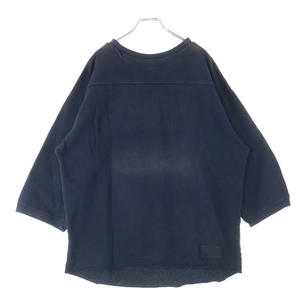 TENDERLOIN(テンダーロイン) MOSS STITCH NFL 鹿の子編み フットボール長袖シャツ ブラック