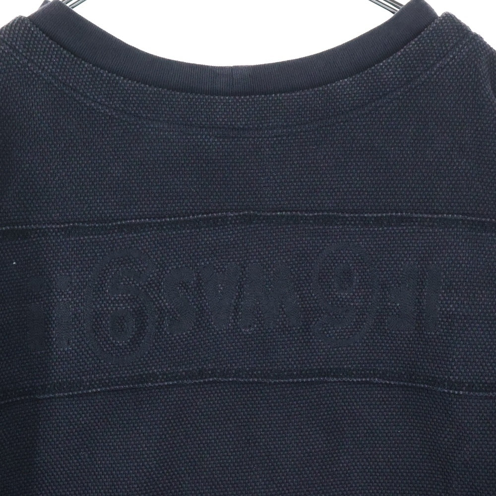 TENDERLOIN(テンダーロイン) MOSS STITCH NFL 鹿の子編み フットボール長袖シャツ ブラック