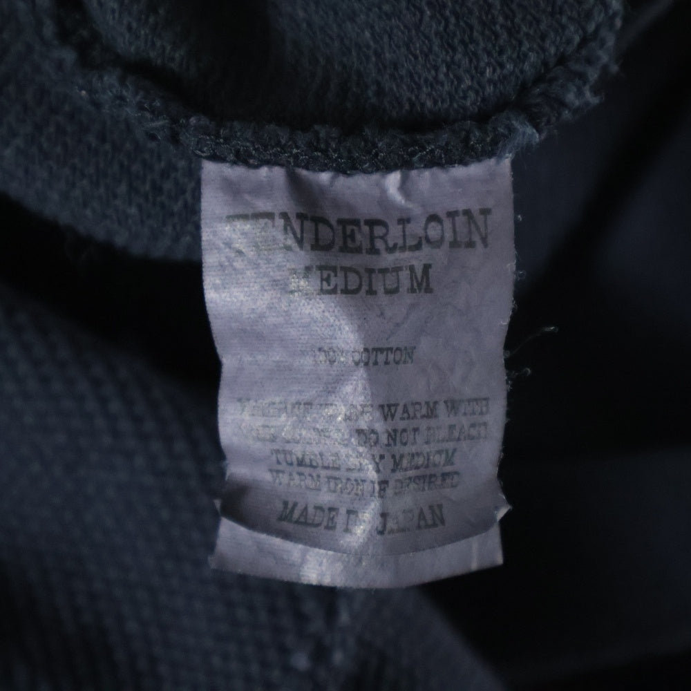 TENDERLOIN(テンダーロイン) MOSS STITCH NFL 鹿の子編み フットボール長袖シャツ ブラック