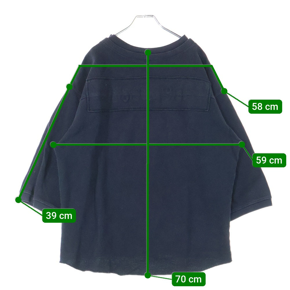 TENDERLOIN(テンダーロイン) MOSS STITCH NFL 鹿の子編み フットボール長袖シャツ ブラック