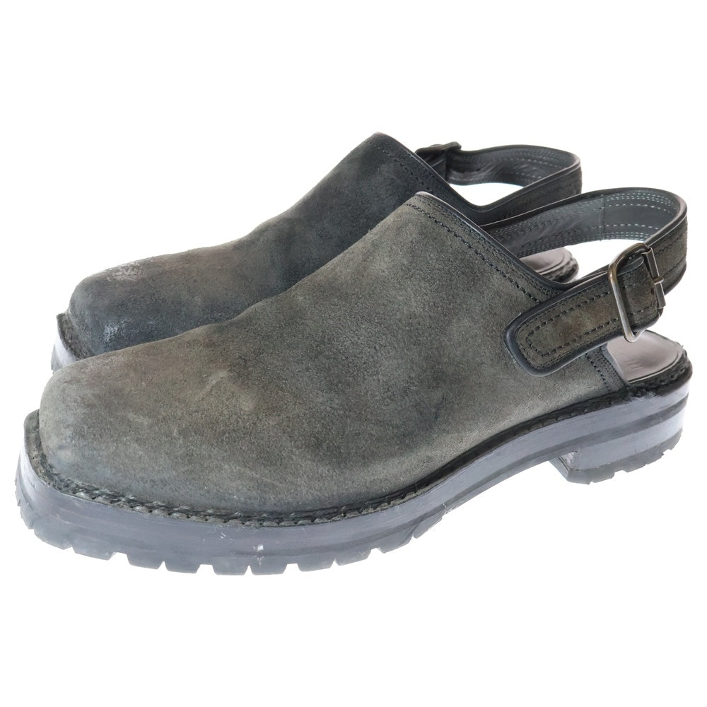 Giacometti(ジャコメッティ) スエード バックストラップ レザー スリッパ ブラック FG479.004