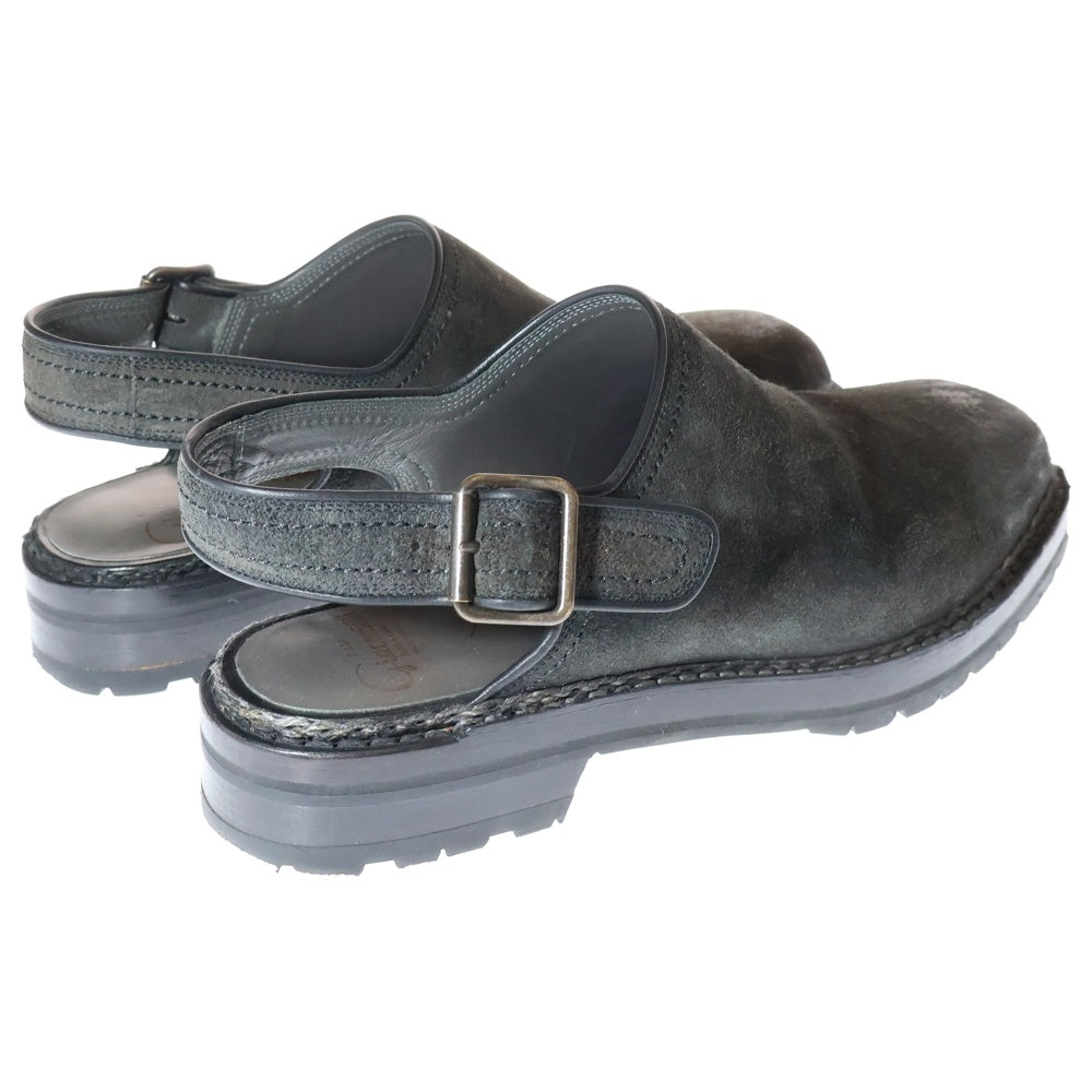 Giacometti(ジャコメッティ) スエード バックストラップ レザー スリッパ ブラック FG479.004