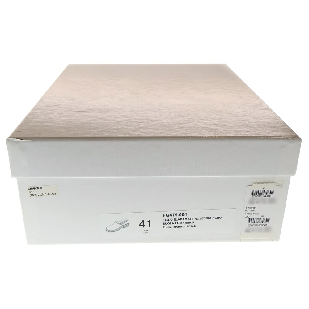 Giacometti(ジャコメッティ) スエード バックストラップ レザー スリッパ ブラック FG479.004