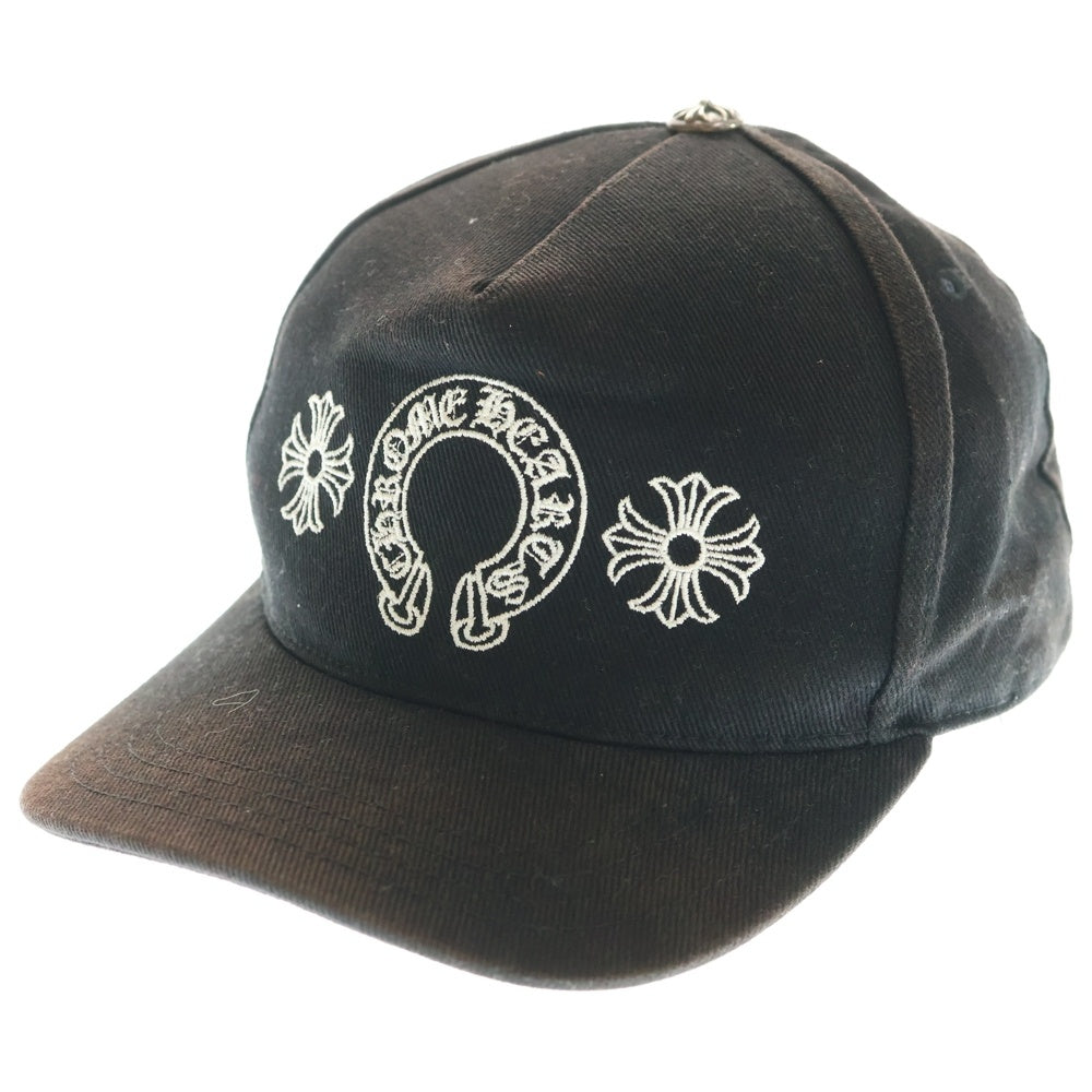 CHROME HEARTS(クロムハーツ) Horseshoe Cross Baseball Cap ホースシュー クロス刺繍 ベースボールキャップ ブラック