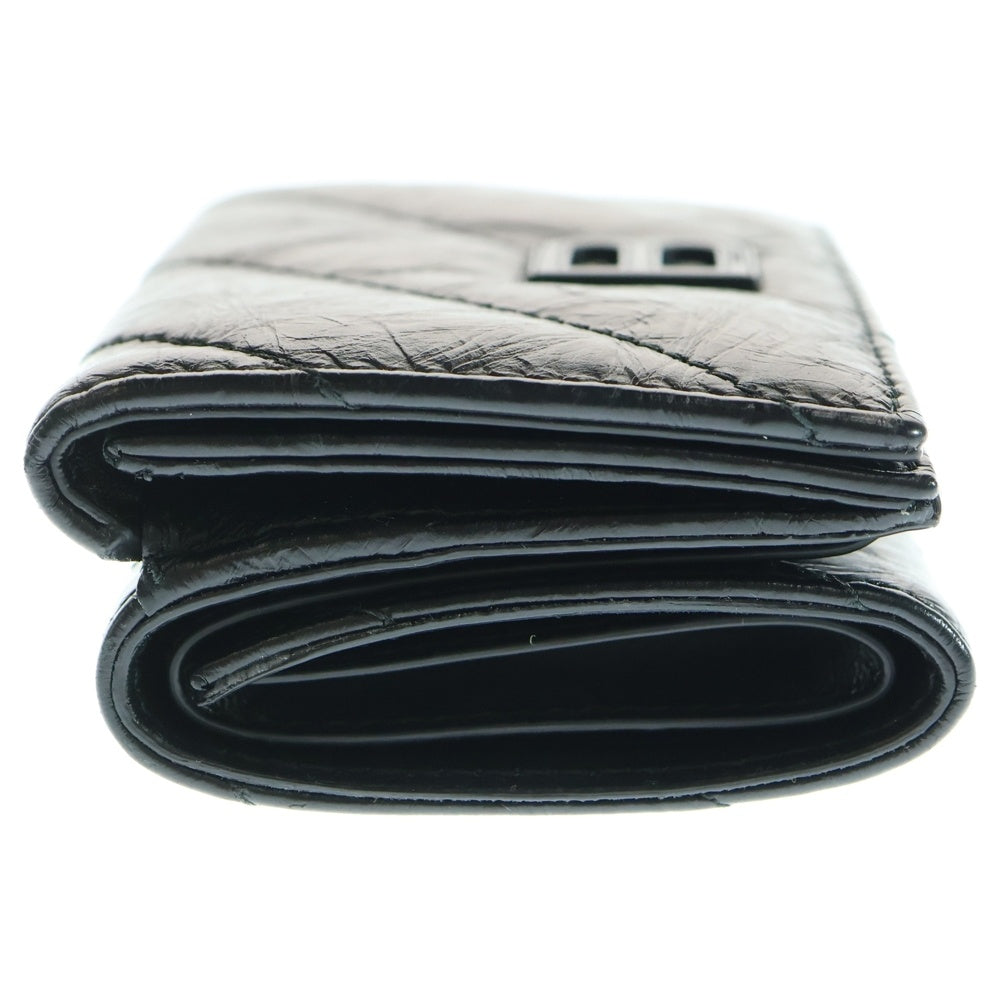 BALENCIAGA(バレンシアガ) CRUSH MINI WALLET クラッシュ ミニウォレット シワ加工 3つ折り財布 ブラック 766463