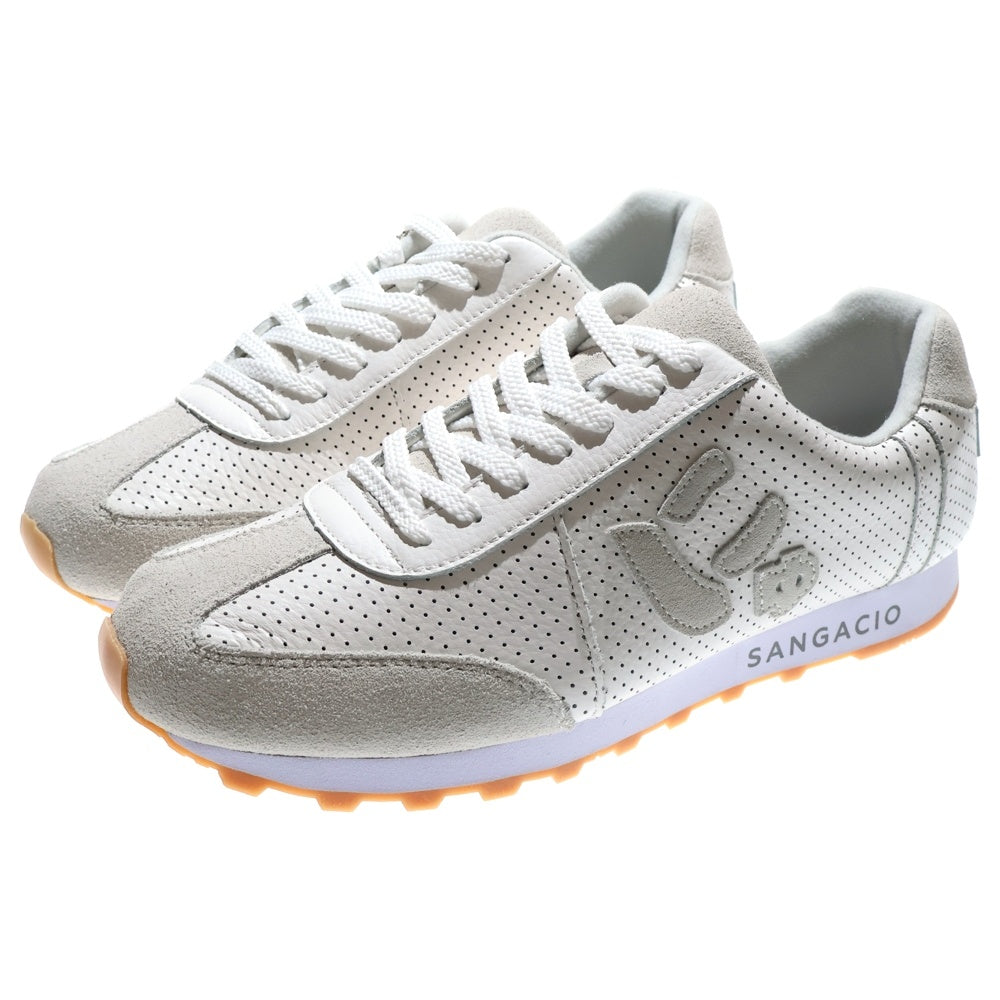 Sangacio(サンガッチョ) にゅ~ず MOM OFF WHITE パンチングレザー ローカットスニーカー US10/28.0cm オフホワイト