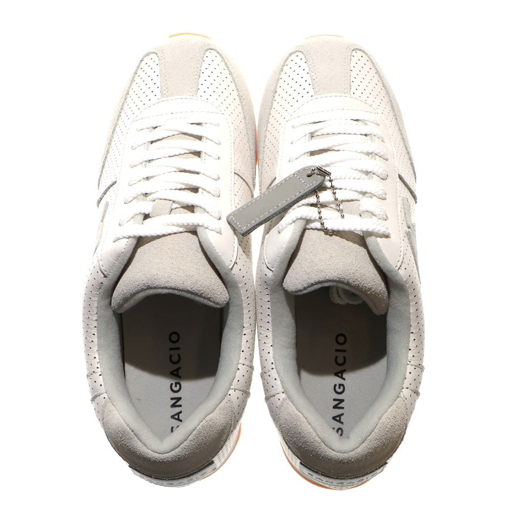 Sangacio(サンガッチョ) にゅ~ず MOM OFF WHITE パンチングレザー ローカットスニーカー US10/28.0cm オフホワイト