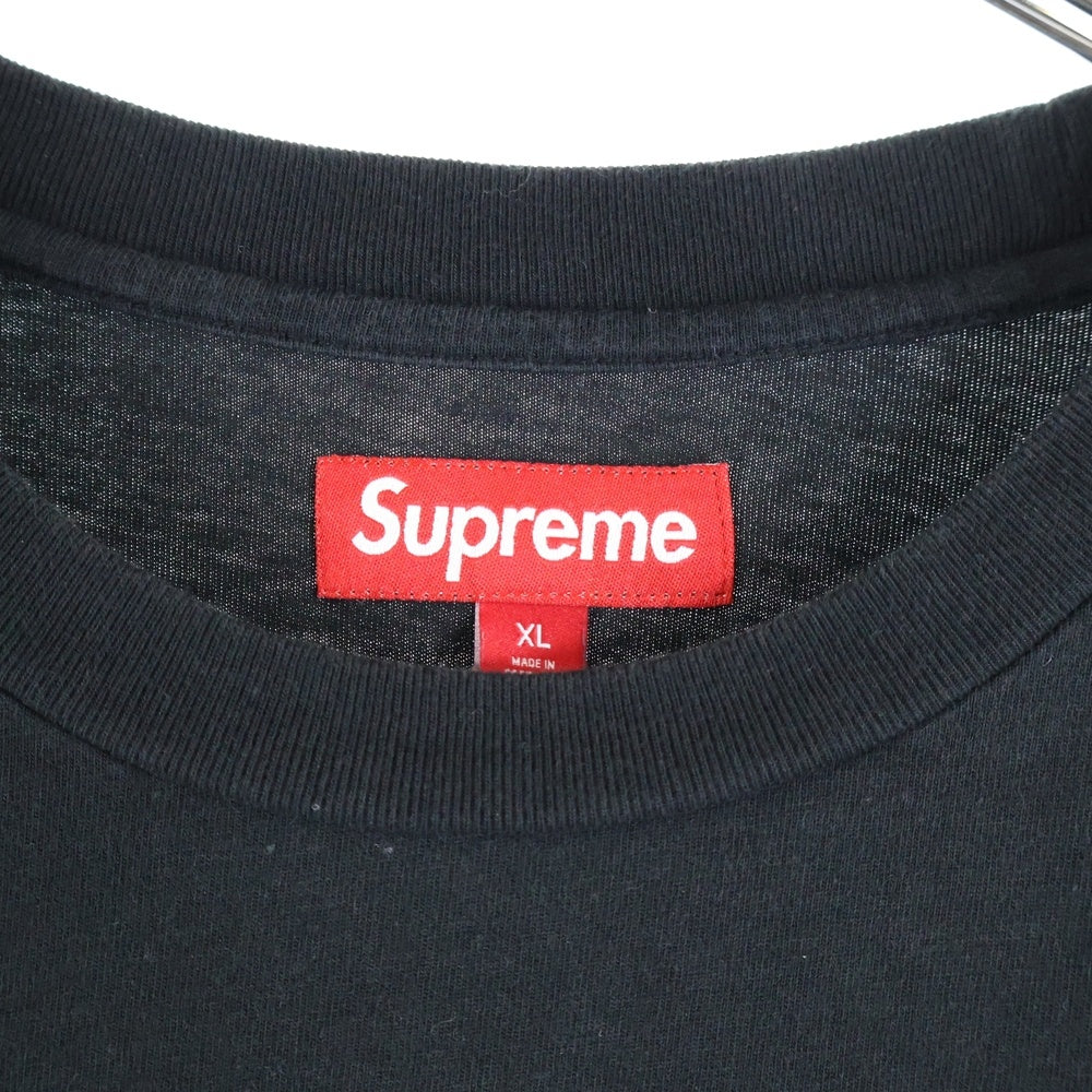 SUPREME(シュプリーム) 23AW Small Box L/S Tee スモールボックス ワッペンロゴ ロングスリーブ 長袖Tシャツ カットソー ブラック