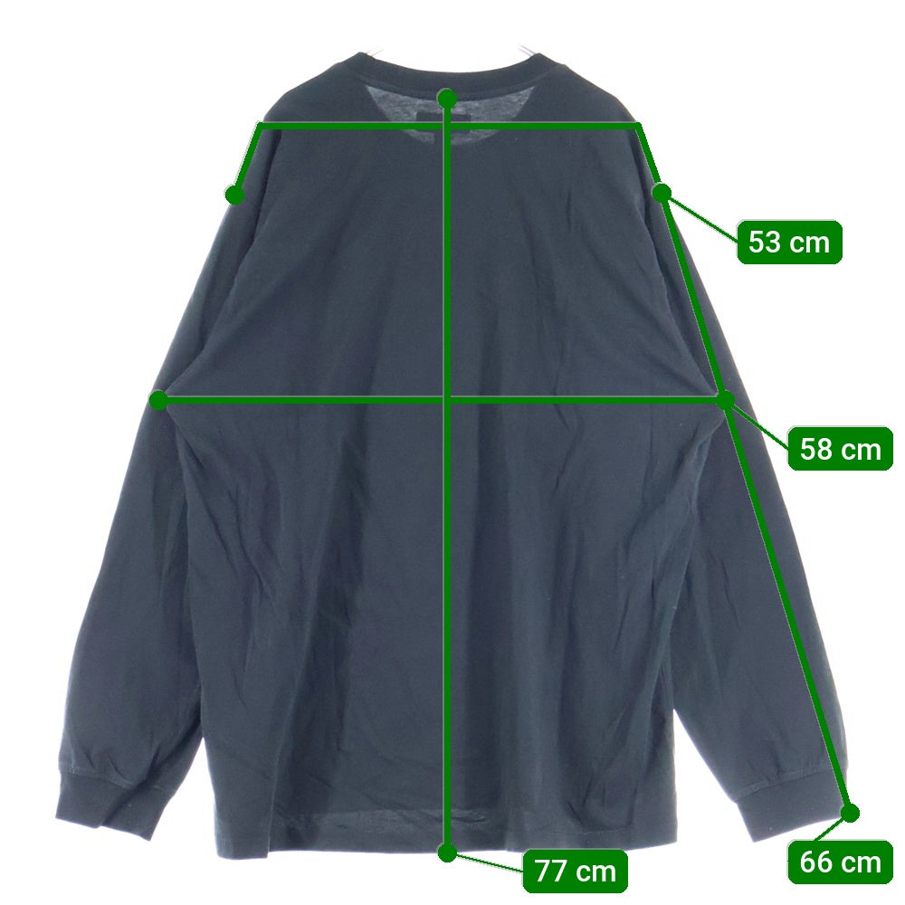 SUPREME(シュプリーム) 23AW Small Box L/S Tee スモールボックス ワッペンロゴ ロングスリーブ 長袖Tシャツ カットソー ブラック