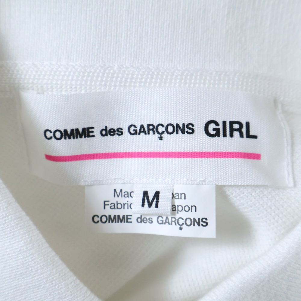 COMME DES GARCONS GIRL(コムデギャルソンガール) コットン ハートロゴ刺繍 半袖ポロシャツワンピース レディース ホワイト NY-T301