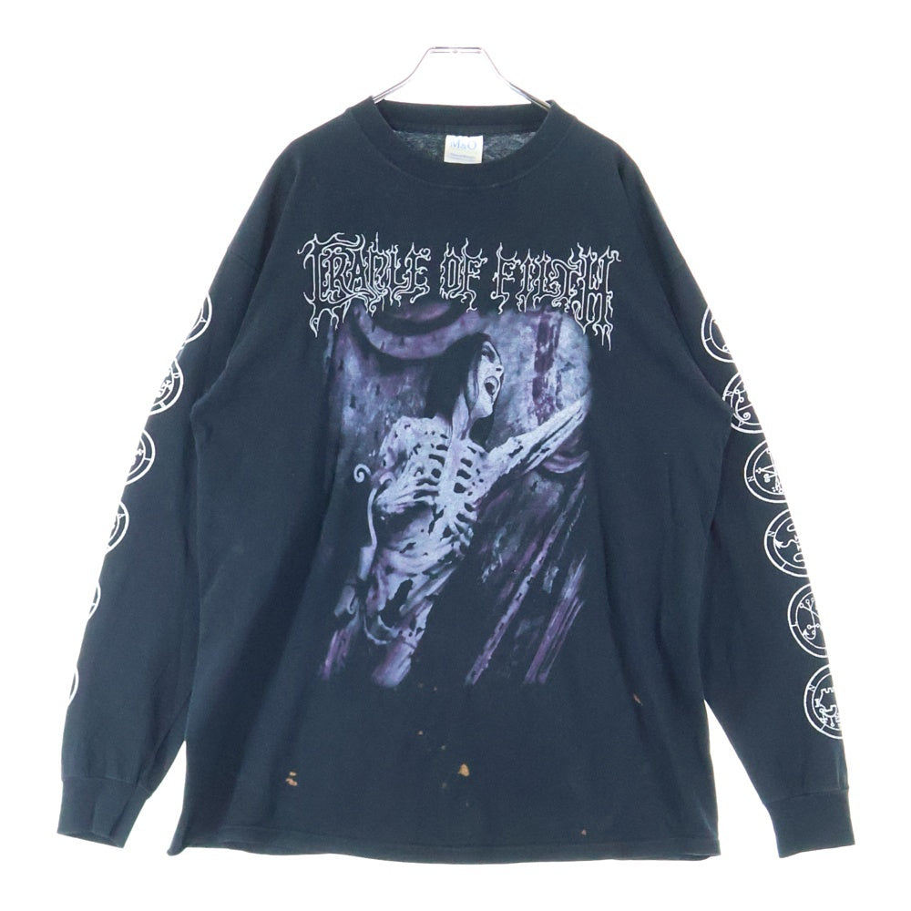 VINTAGE(ヴィンテージ) 00s CRADLE OF FILTH クレイドルオブフィルス 両面プリント クルーネック 長袖Tシャツ ブラック