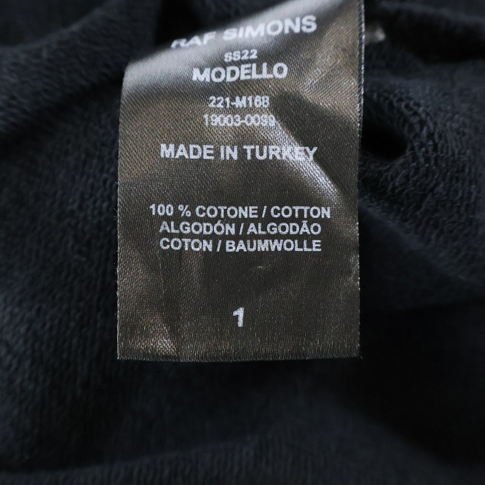 RAF SIMONS(ラフシモンズ) 22SS DESTROYED SWEATSHIRT デストロイ ダメージ加工長袖スウェットトレーナー ブラック 221-M168