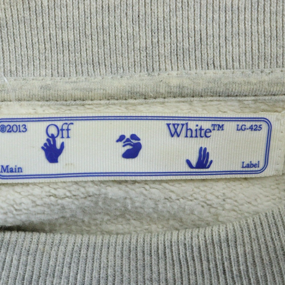 OFF-WHITE(オフホワイト) 20AW アローシェイクハンドプリント スウェット トレーナー OMBA035F20FLE003 グレー