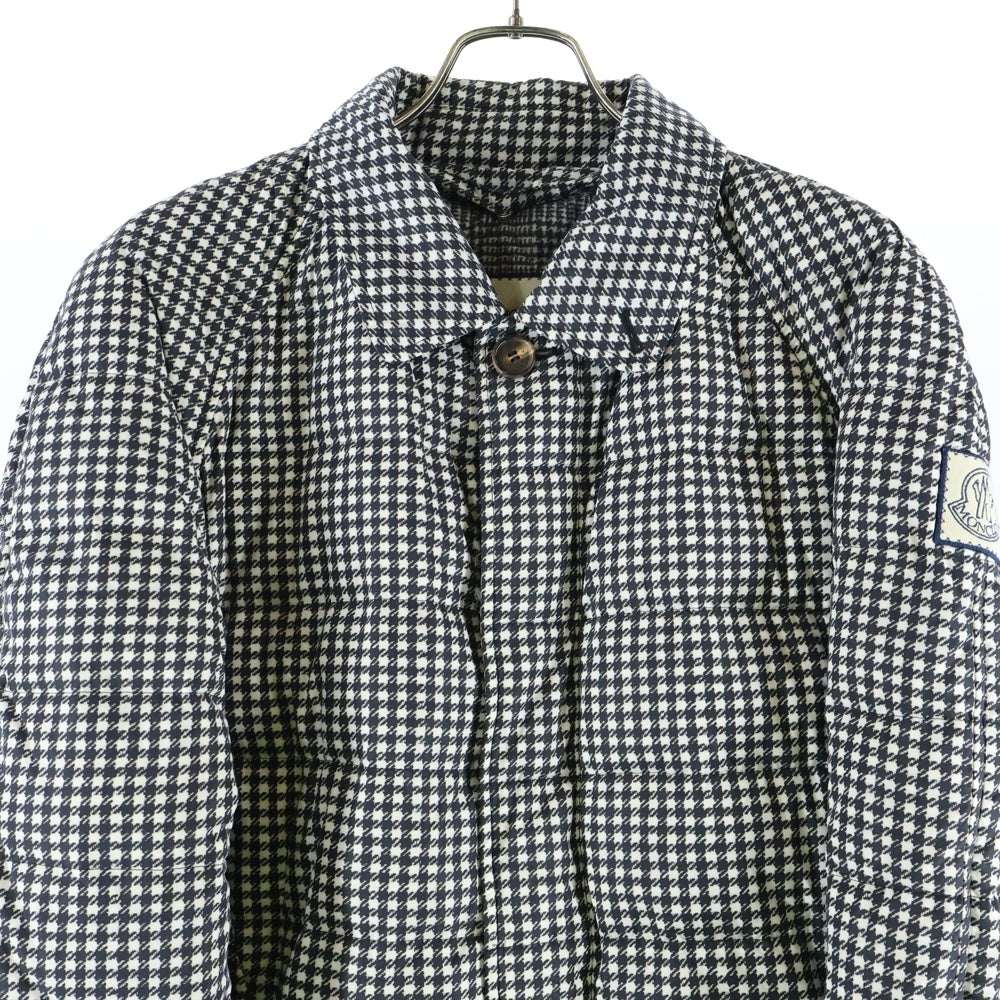 MONCLER(モンクレール) GAMME BLEU CAPPOTTO Houndstooth 千鳥格子 カッポット ダウンコート ホワイト 12393170031