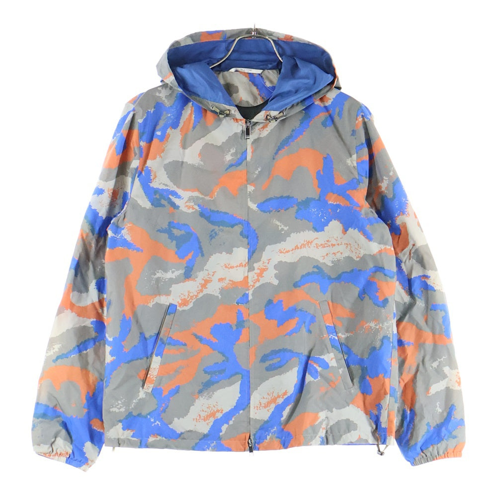 VALENTINO(ヴァレンティノ) ペイント総柄 フード付き ナイロンジャケット マルチカラー