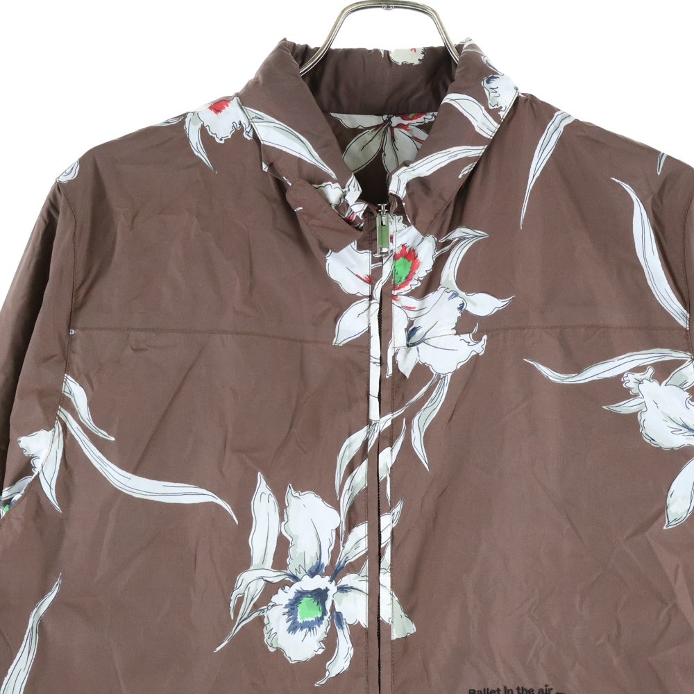 VALENTINO(ヴァレンティノ) Floral フローラル総柄 ナイロンジャケット ブラウン