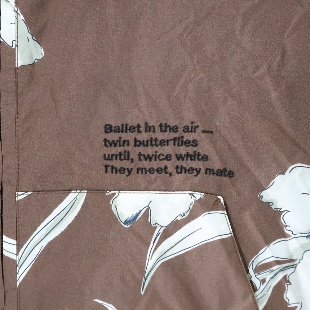 VALENTINO(ヴァレンティノ) Floral フローラル総柄 ナイロンジャケット ブラウン