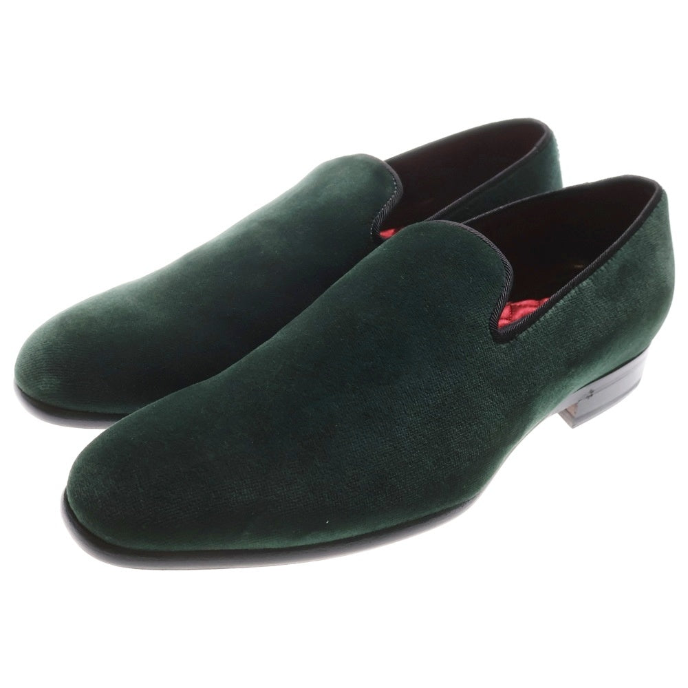DOLCE & GABBANA(ドルチェアンドガッバーナ) ベルベット調 ラウンドトゥ スリッポン グリーン