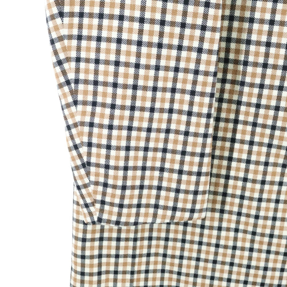 VALENTINO(ヴァレンティノ) チェック総柄 ウール ロングコート ホワイト/ブラウン