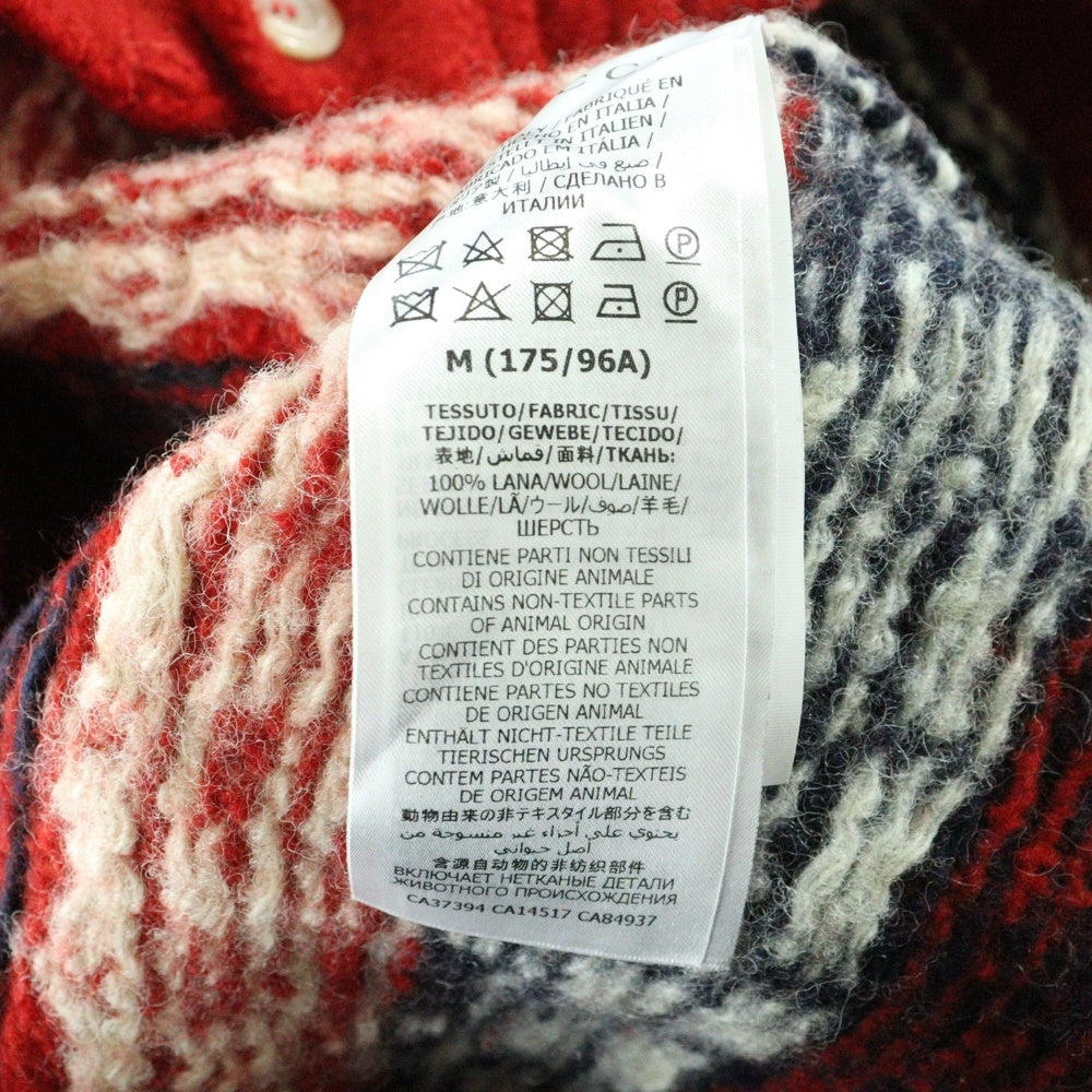 GUCCI(グッチ) Jacquard Thick Wool Knitted Cardigan ジグザグ ウール ニット カーディガン レッド 633825 XKBIZ 9118