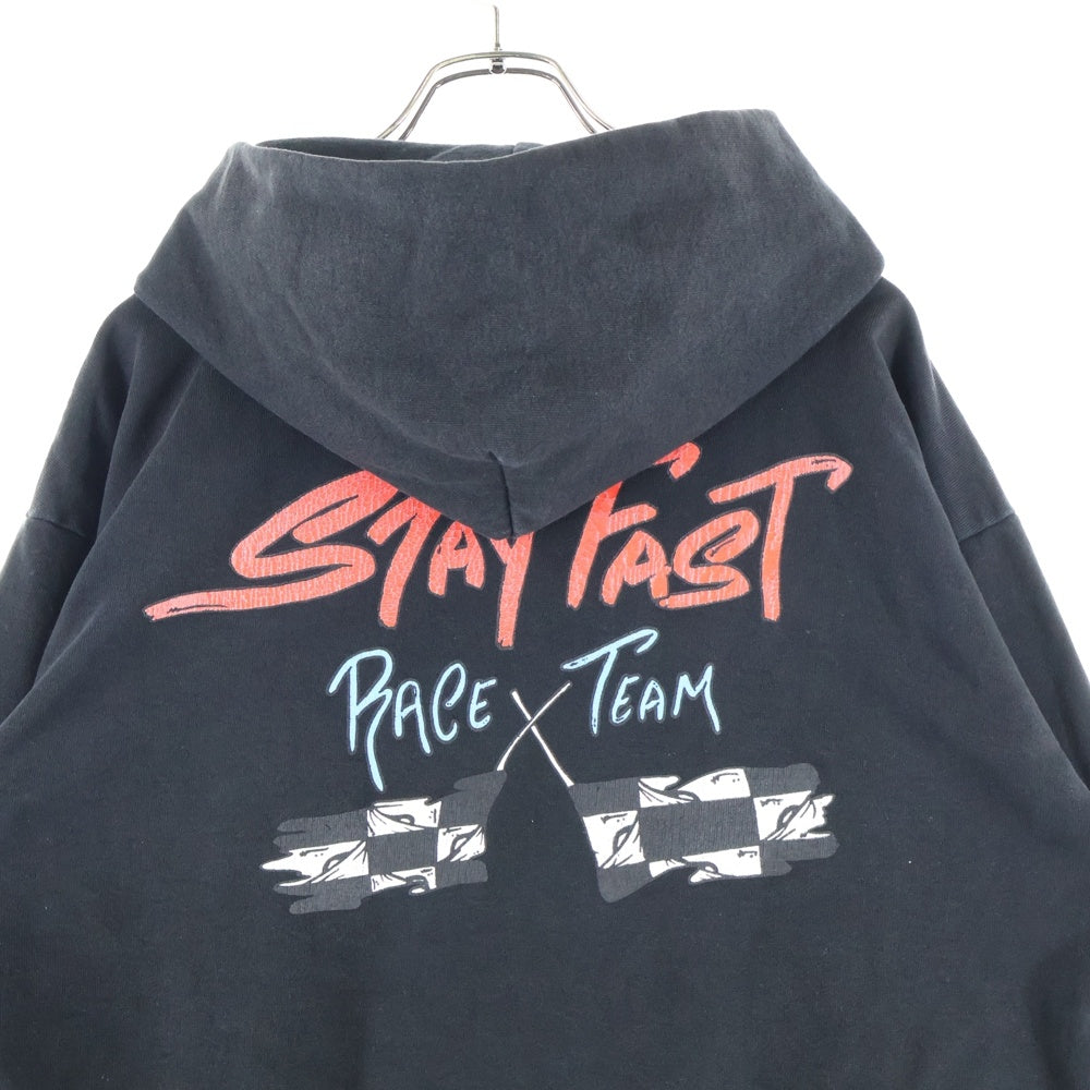 CHROME HEARTS(クロムハーツ) ×MATTY BOY PPO STAY FAST RACE TEAM HD PLVR マッティボーイ ステイファスト プルオーバースウェットパーカー ブラック