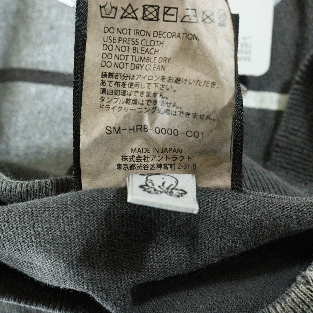 SAINT MICHAEL(セントマイケル) 25SS ×FEAR OF GOD SNT OF GOD FG_SS TEE VINTAGE加工 セントオブゴッド 両面プリント クルーネック 半袖Tシャツ カットソー グレー SM-HR8-0000-C01