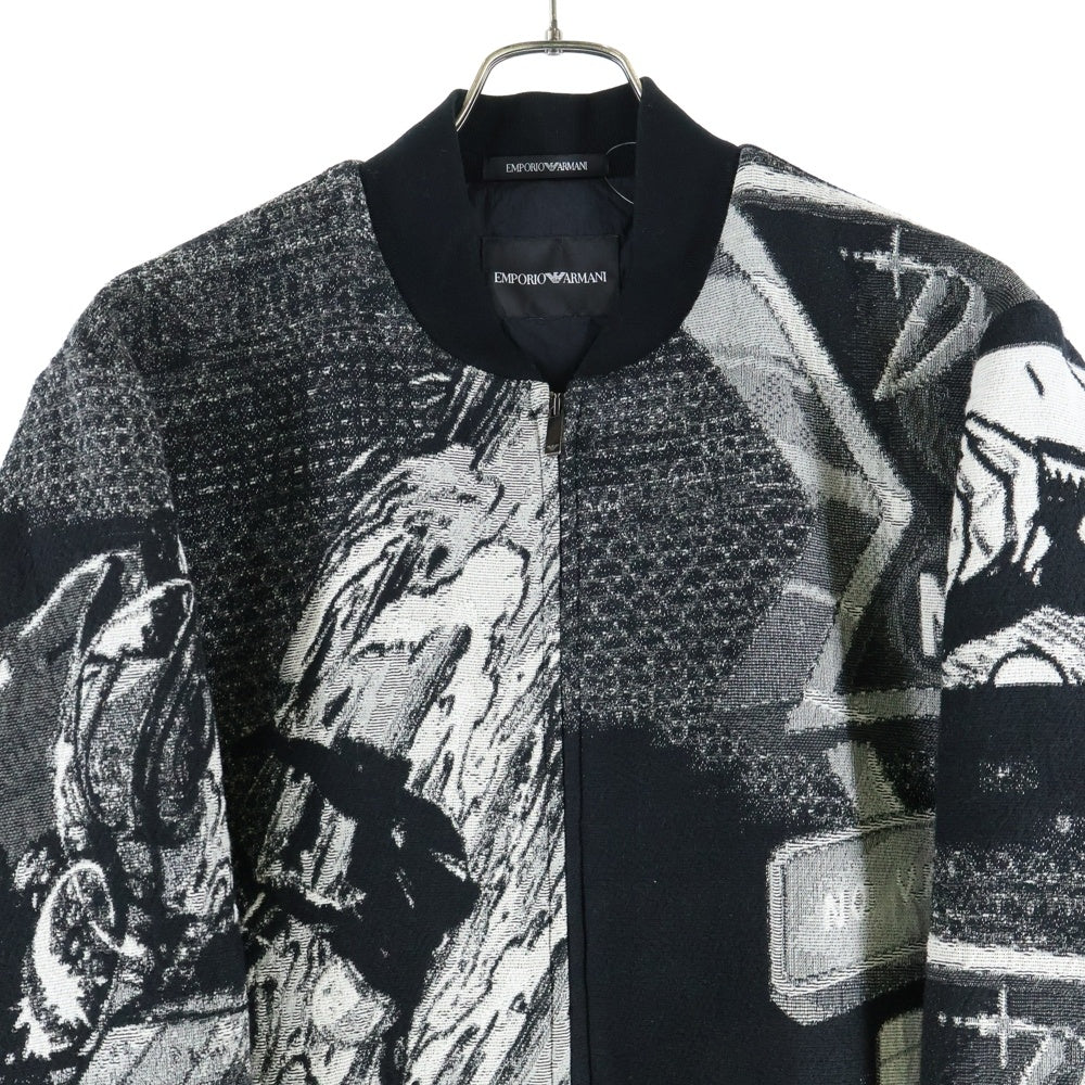EMPORIO ARMANI(エンポリオアルマーニ) 総柄 ジップアップ ブルゾンジャケット ブラック I1R310 I1019