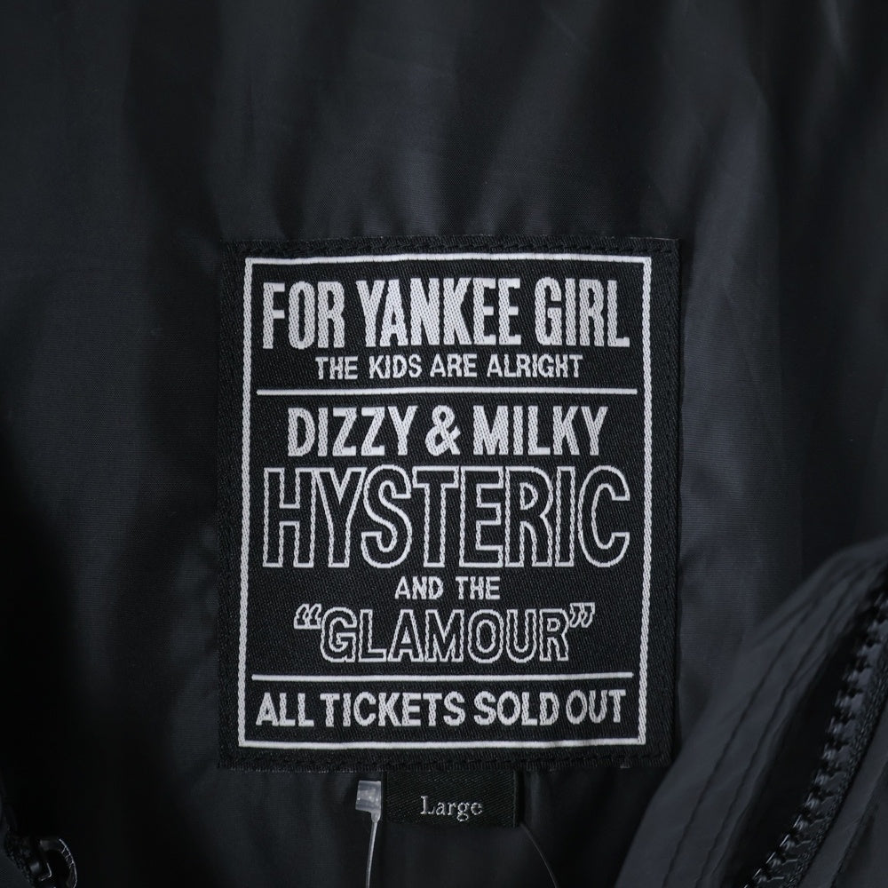 HYSTERIC GLAMOUR(ヒステリックグラマー) VIXEN GIRL ワッペン ミリタリーベスト ヴィクセンガール 中綿 ブラック 02243AV02