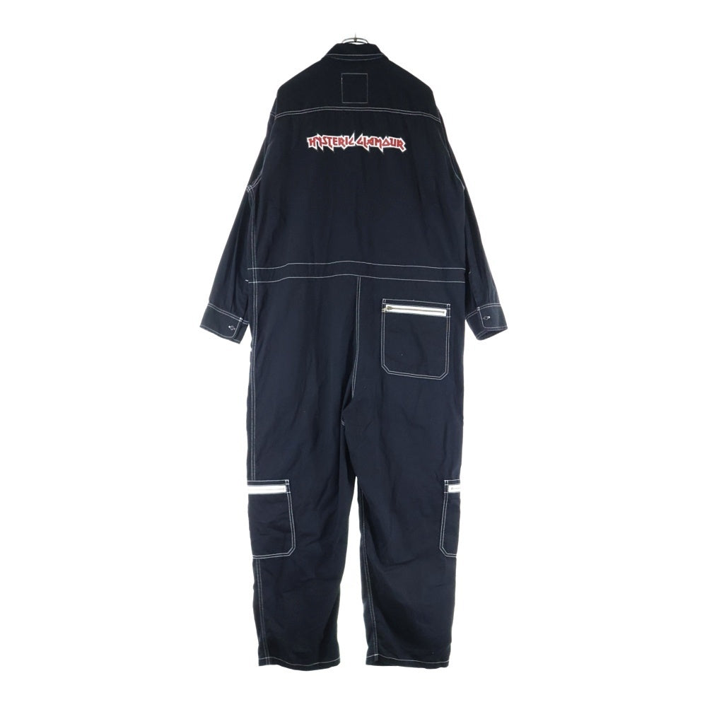 HYSTERIC GLAMOUR(ヒステリックグラマー) SOUND AND VISION ワッペン オールインワン つなぎ ブラック 02251AS01