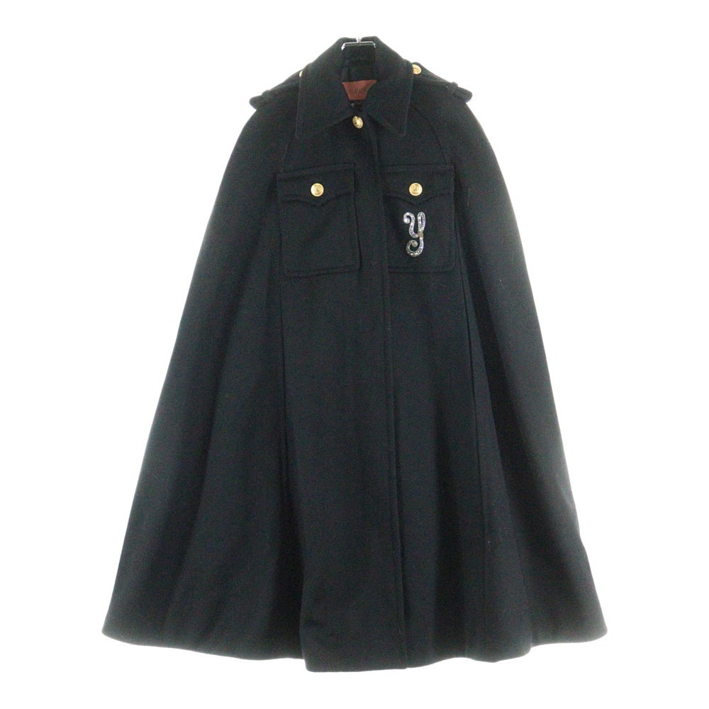 GUCCI(グッチ) イニシャルラインストーン ウール ケープコート ブラック 622522 ZAEF6