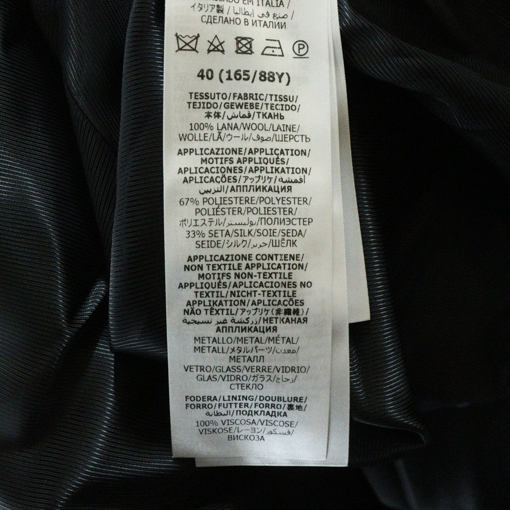 GUCCI(グッチ) イニシャルラインストーン ウール ケープコート ブラック 622522 ZAEF6