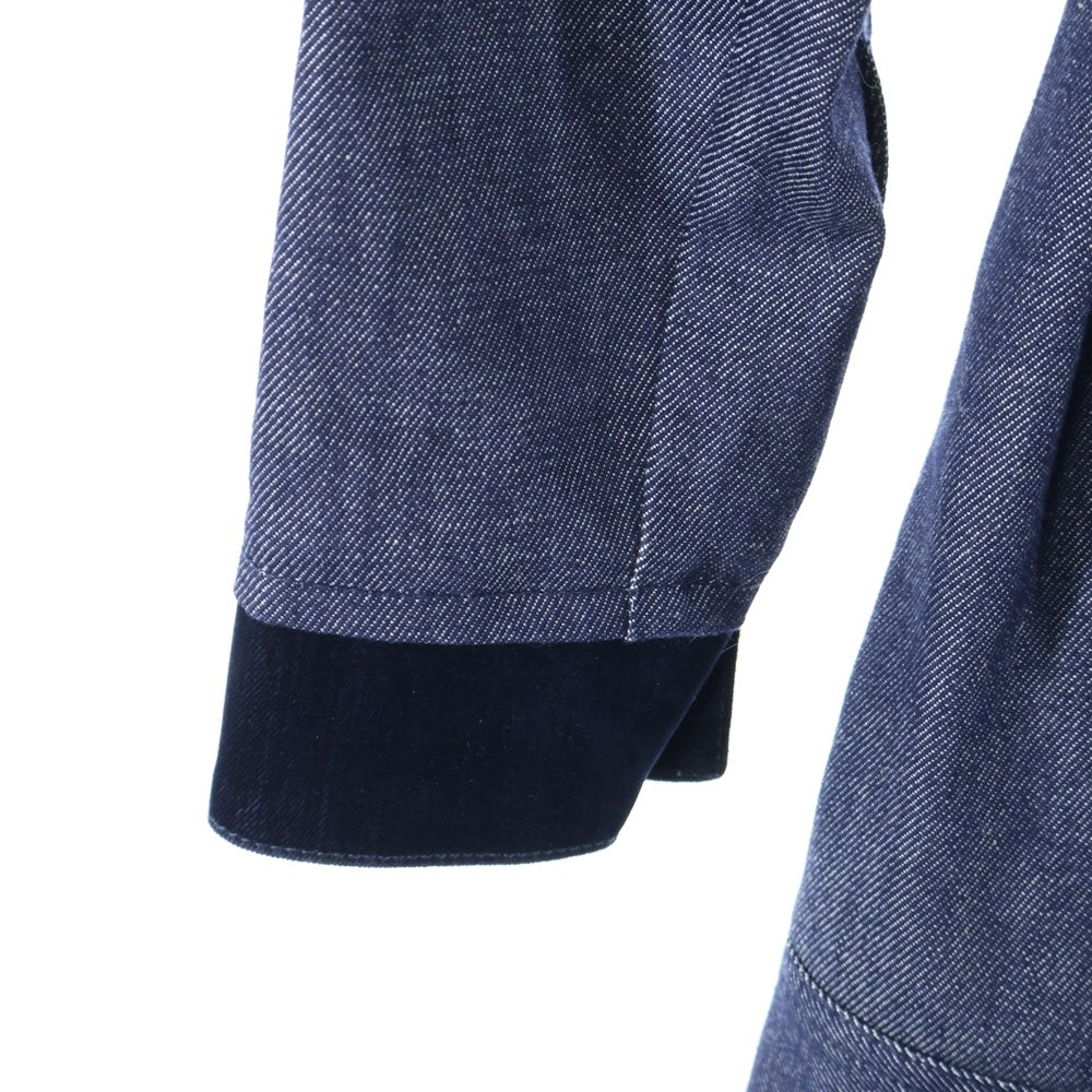 FENDI(フェンディ) ロゴ刺繍 ベロア切替 デニム レディース デニム コート 12CPF-21-2756