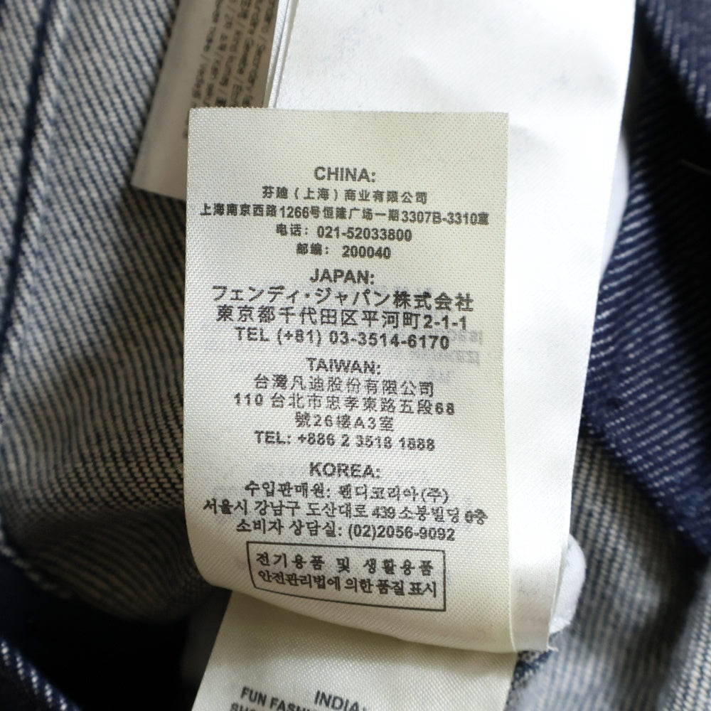 FENDI(フェンディ) ロゴ刺繍 ベロア切替 デニム レディース デニム コート 12CPF-21-2756