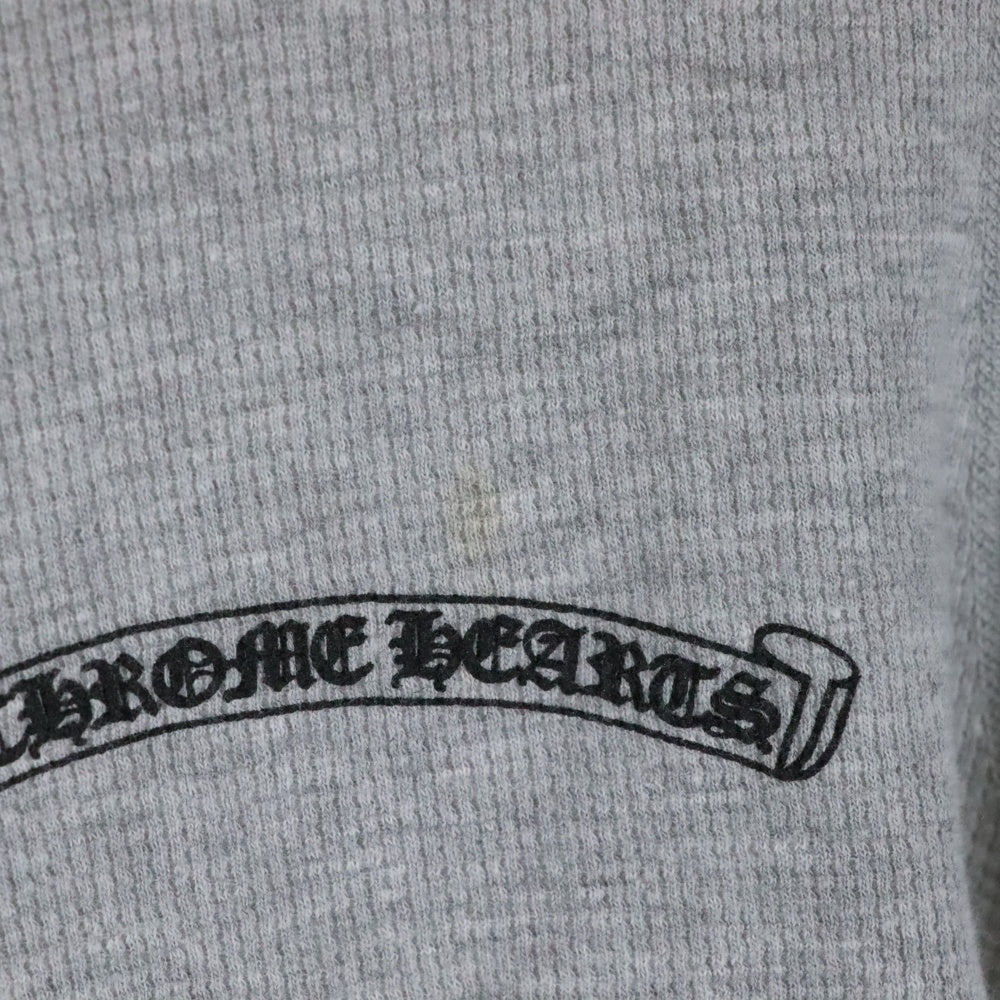 CHROME HEARTS(クロムハーツ) Thermal L S 袖ロゴプリントサーマル長袖カットソー グレー