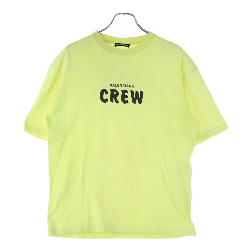 BALENCIAGA(バレンシアガ) 20SS CREWプリント クルーネック 半袖Tシャツ イエロー 612966 TIV24
