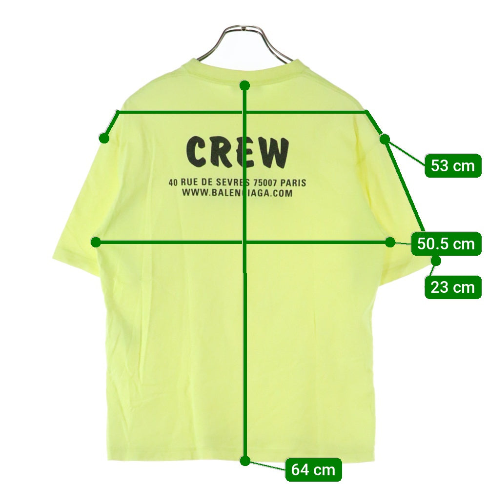 BALENCIAGA(バレンシアガ) 20SS CREWプリント クルーネック 半袖Tシャツ イエロー 612966 TIV24