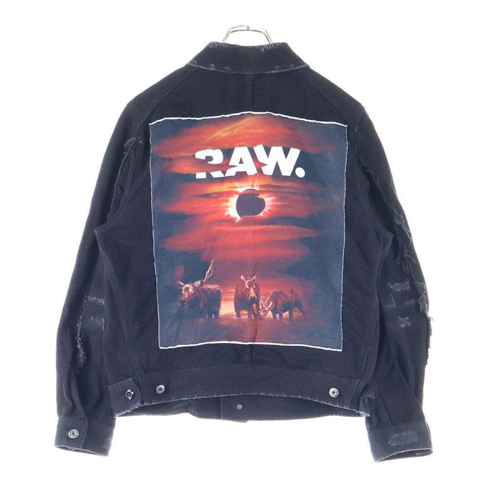 G-STAR RAW(ジースターロウ) D-Staq RFTP Eclipse 3D Deconstructed Jacket ダメージ加工 デニムジャケット ブラック D12132-A926-A321