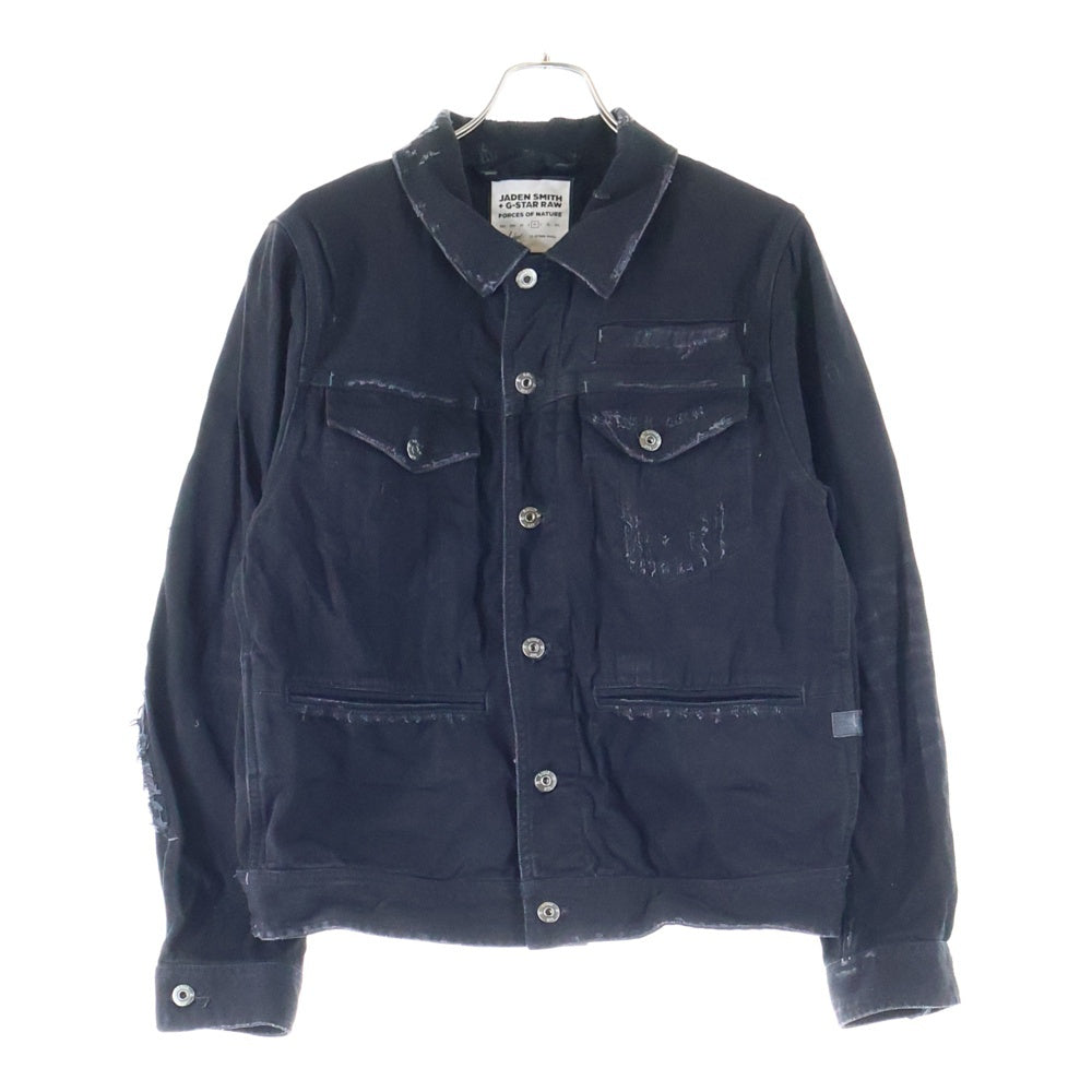 G-STAR RAW(ジースターロウ) D-Staq RFTP Eclipse 3D Deconstructed Jacket ダメージ加工 デニムジャケット ブラック D12132-A926-A321