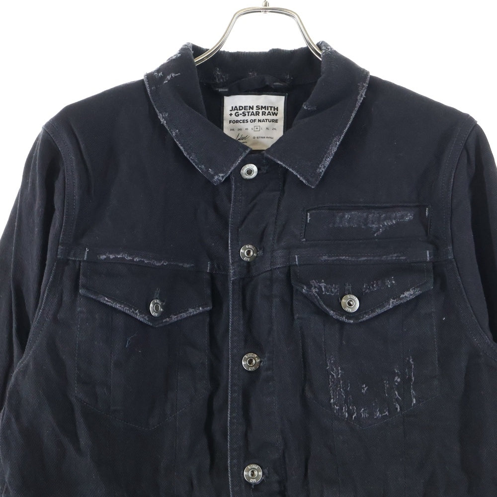G-STAR RAW(ジースターロウ) D-Staq RFTP Eclipse 3D Deconstructed Jacket ダメージ加工 デニムジャケット ブラック D12132-A926-A321