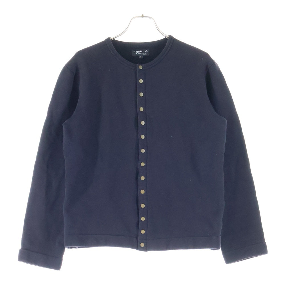 agnes b.(アニエスベー) Snap Cardigan ボタンフライ コットン カーディガン ブラック 2313M001