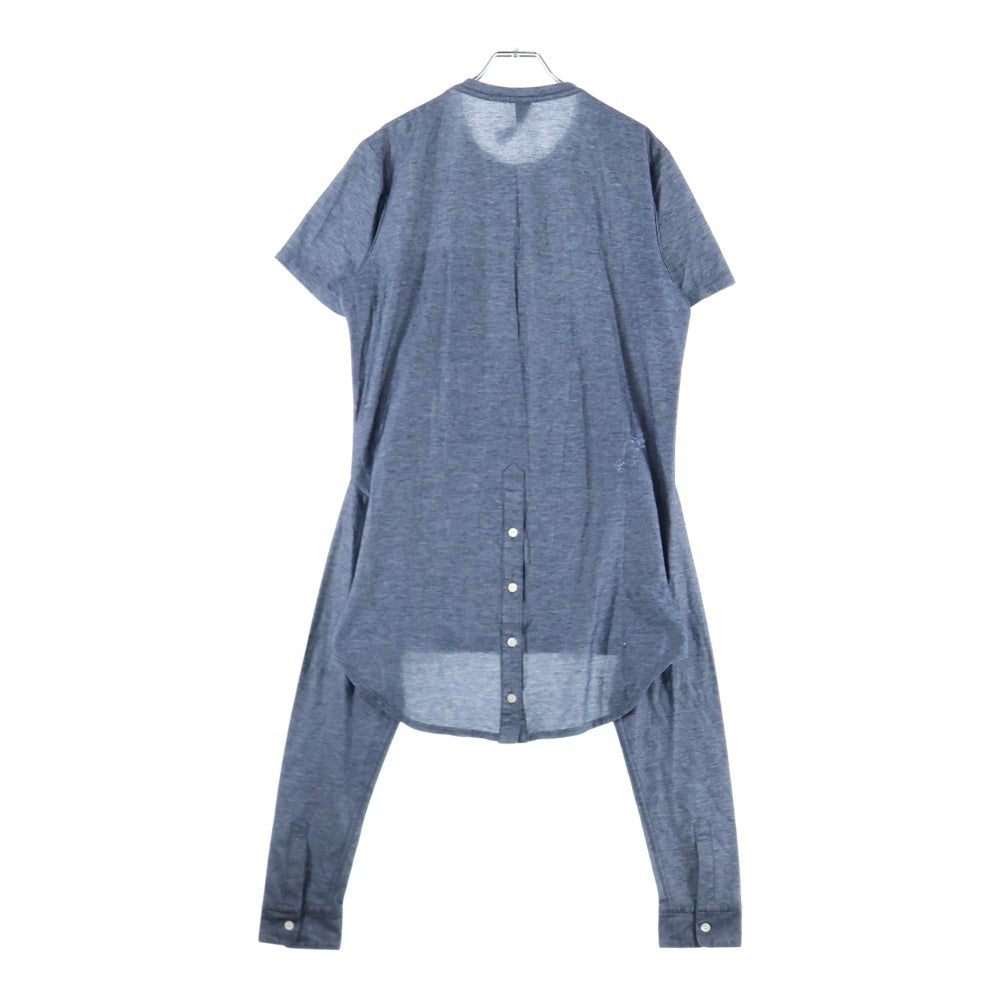 MIHARA YASUHIRO(ミハラヤスヒロ) 双子 ポケット付き クルーネック 半袖Tシャツ ブルー 61673855