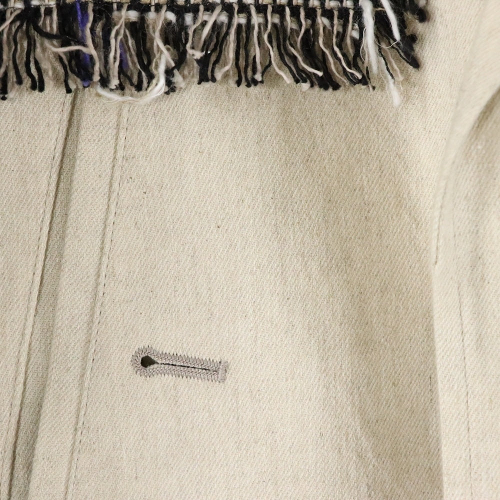 Yohji Yamamoto POUR HOMME(ヨウジヤマモト プールオム) 4ポケット大見返しJ パッチワーク リネン ジャケット アイボリー HZ-J69-305