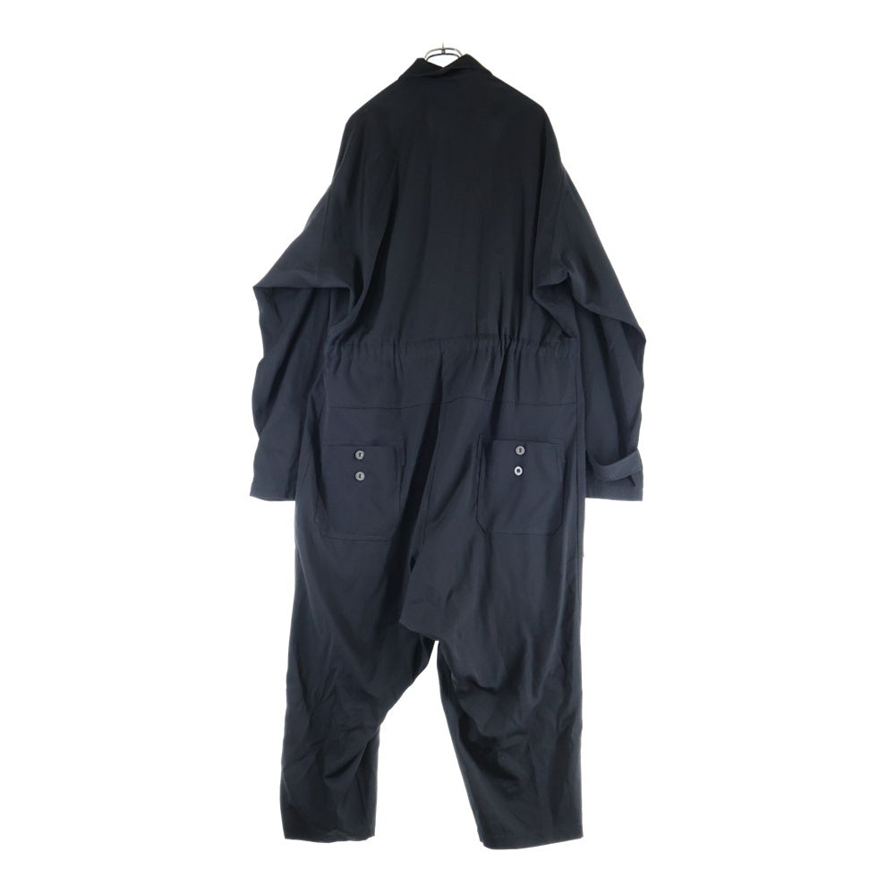 Yohji Yamamoto POUR HOMME(ヨウジヤマモト プールオム) 21AW ギャバファスナーツナギ サルエル マルチポケット オールインワン ブラック HX-D13-100