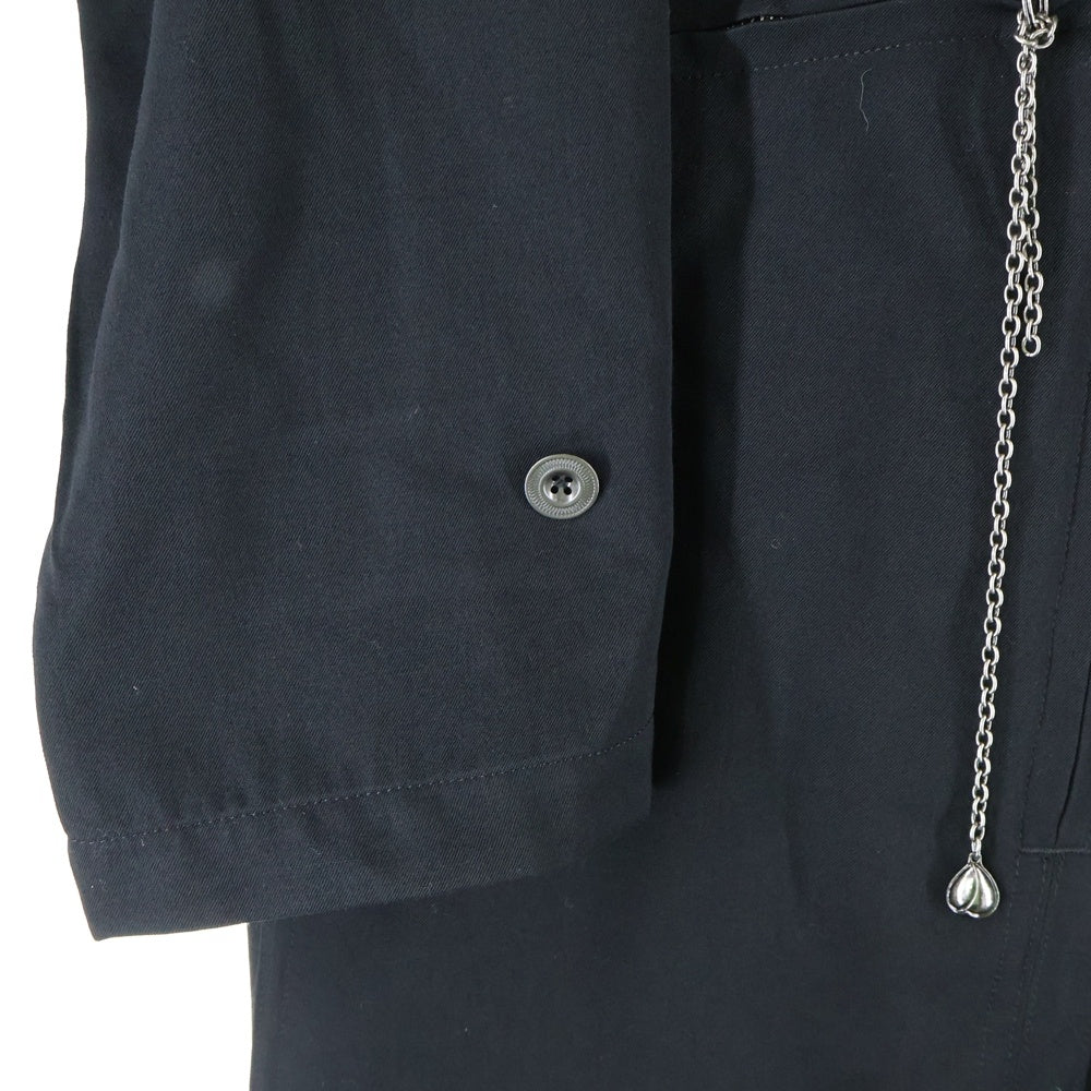 Yohji Yamamoto POUR HOMME(ヨウジヤマモト プールオム) 21AW ギャバファスナーツナギ サルエル マルチポケット オールインワン ブラック HX-D13-100