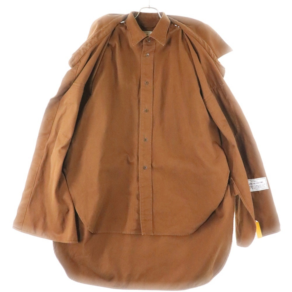 MAISON MIHARAYASUHIRO(メゾンミハラヤスヒロ) オーバーサイズ レイヤード 長袖シャツジャケット ブラウン A01SH151