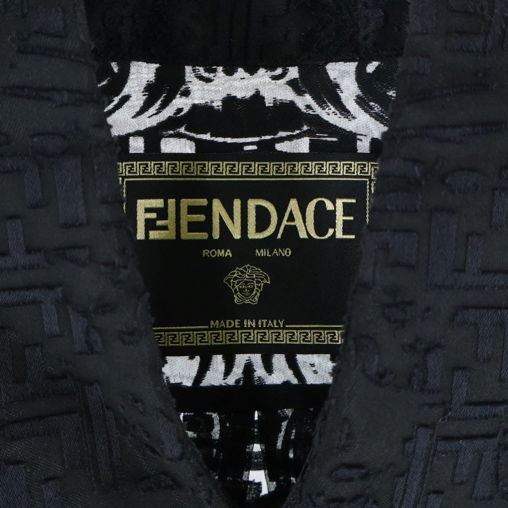 FENDI(フェンディ) ×VERSACE フェンダーチェ シースルーシャツ 長袖シャツ ブラック 12CPF-22-573